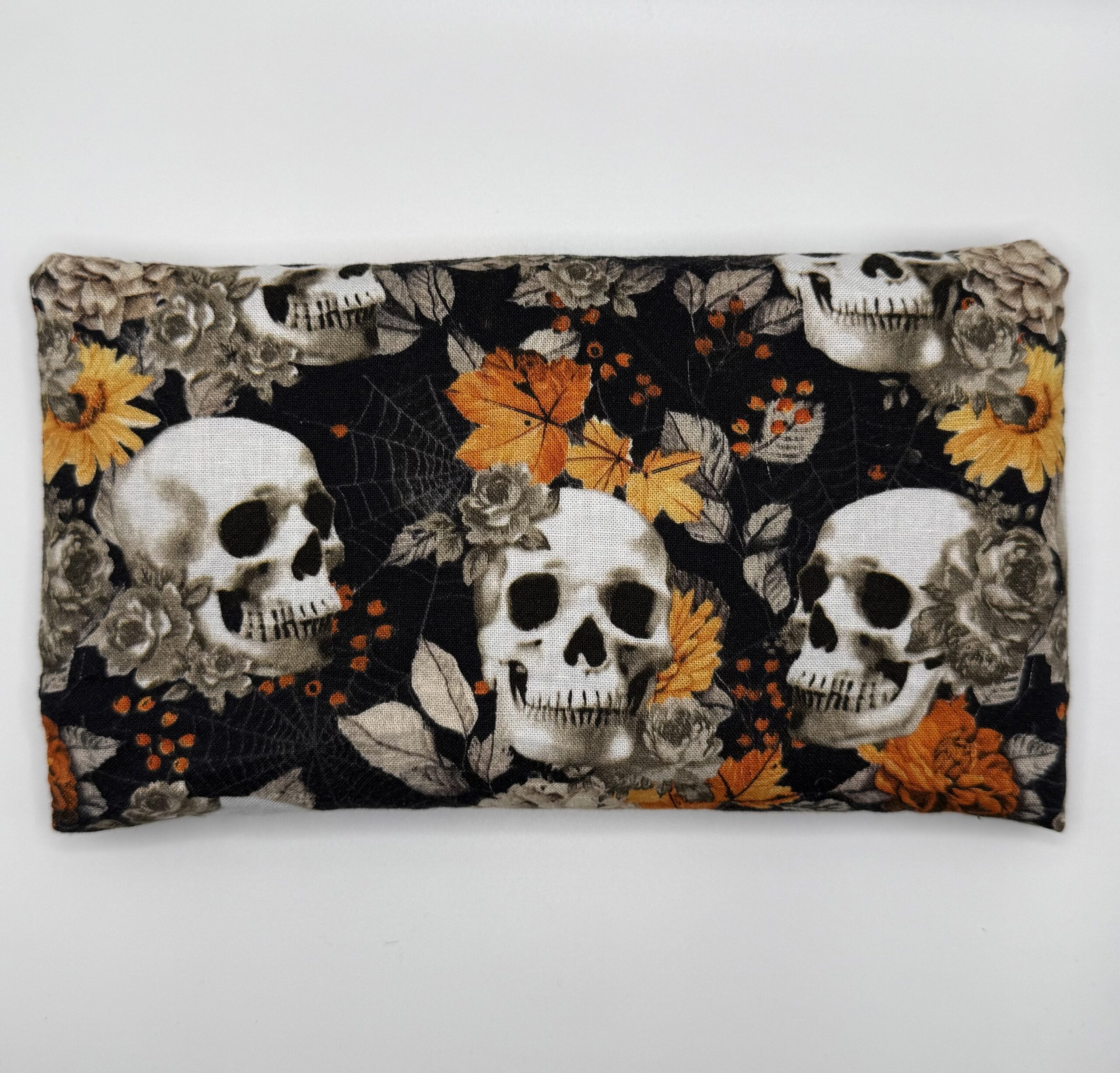 Lavender eye pillow in skulls pattern